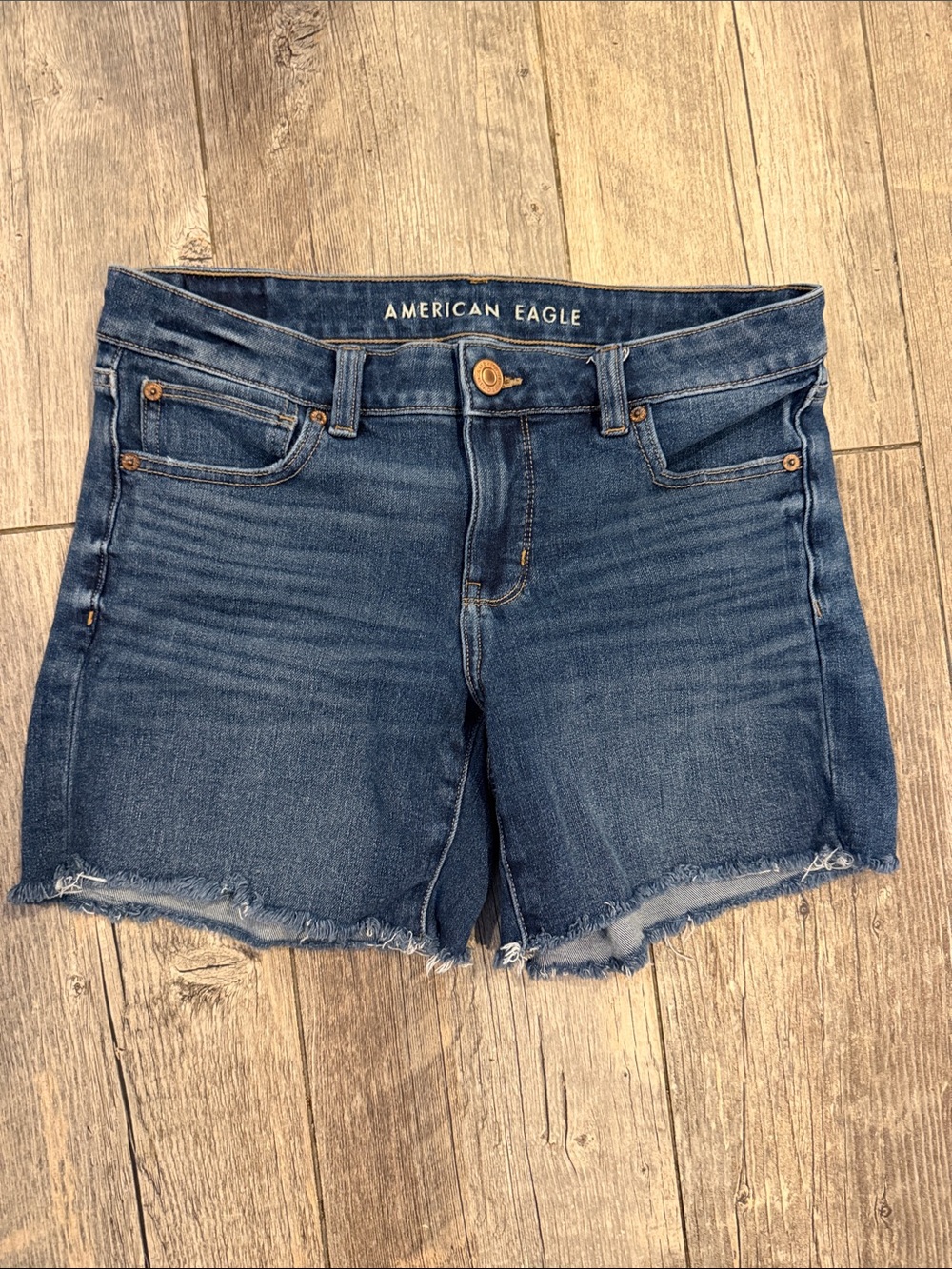 American Eagle Outfitters Dark Blue Denim Cutoff Shorts
